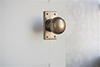 Holkham Door Knob, Bristol Short Plate, Antiqued Brass