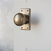 Holkham Door Knob, Bristol Short Plate, Antiqued Brass