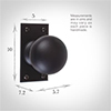 Holkham Door Knob, Bristol Short Plate, Matt Black