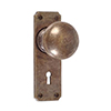 Holkham Door Knob, Ilkley Keyhole Plate, Antiqued Brass