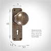 Holkham Door Knob, Ilkley Keyhole Plate, Antiqued Brass