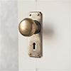 Holkham Door Knob, Ilkley Keyhole Plate, Antiqued Brass