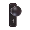 Holkham Door Knob, Ilkley Keyhole Plate, Matt Black