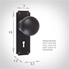 Holkham Door Knob, Ilkley Keyhole Plate, Matt Black