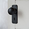 Holkham Door Knob, Ilkley Keyhole Plate, Matt Black