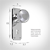 Holkham Door Knob, Ilkley Keyhole Plate, Nickel