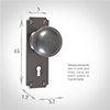 Holkham Door Knob, Ilkley Keyhole Plate, Polished