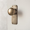 Holkham Door Knob, Ilkley Plain Plate, Antiqued Brass