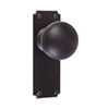 Holkham Door Knob, Ilkley Plain Plate, Matt Black