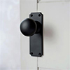 Holkham Door Knob, Ilkley Plain Plate, Matt Black