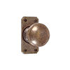 Holkham Door Knob, Ilkley Short Plate, Antiqued Brass