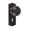 Holkham Door Knob, Nowton Keyhole Plate, Matt Black