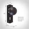 Holkham Door Knob, Nowton Keyhole Plate, Matt Black