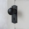 Holkham Door Knob, Nowton Keyhole Plate, Matt Black