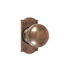 Holkham Door Knob, Nowton Short Plate, Antiqued. Brass