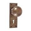 Holkham Door Knob, Ripley Keyhole Plate, Antiqued Brass