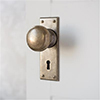 Holkham Door Knob, Ripley Keyhole Plate, Antiqued Brass