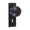 Holkham Door Knob, Ripley Keyhole Plate,Matt Black