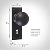 Holkham Door Knob, Ripley Keyhole Plate,Matt Black