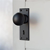 Holkham Door Knob, Ripley Keyhole Plate,Matt Black