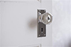 Holkham Door Knob, Ripley Keyhole Plate, Nickel