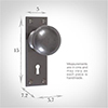 Holkham Door Knob, Ripley Keyhole Plate, Polished