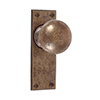 Holkham Door Knob, Ripley Plain Plate, Antiqued Brass