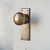 Holkham Door Knob, Ripley Plain Plate, Antiqued Brass