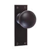 Holkham Door Knob, Ripley Plain Plate, Matt Black