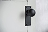 Holkham Door Knob, Ripley Plain Plate, Matt Black