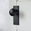 Holkham Door Knob, Ripley Plain Plate, Matt Black