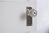 Holkham Door Knob, Ripley Plain Plate, Nickel