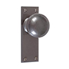 Holkham Door Knob, Ripley Plain Plate, Polished