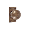 Holkham Door Knob, Ripley Short Plate, Antiqued Brass