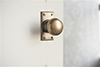 Holkham Door Knob, Ripley Short Plate, Antiqued Brass