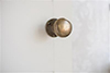 Holkham Door Knob, Reeded Plate, Antiqued Brass