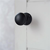 Holkham Door Knob, Reeded Plate, Matt Black