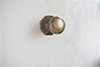 Holkham Door Knob, Shaftesbury Plate, Antiqued Brass