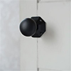 Holkham Door Knob, Shaftesbury Plate, Matt Black