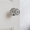 Holkham Door Knob, Shaftesbury Plate, Nickel