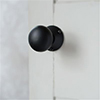 Holkham Door Knob, Rowley Plate, Matt Black