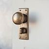 Holkham Door Knob, Bristol Privacy Plate, Antiqued Brass