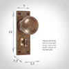 Holkham Door Knob, Bristol Privacy Plate, Antiqued Brass