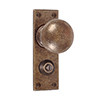 Holkham Door Knob, Bristol Privacy Plate, Antiqued Brass