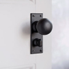 Holkham Door Knob, Bristol Privacy Plate, Beeswax