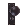 Holkham Door Knob, Bristol Privacy Plate, Beeswax