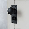 Holkham Door Knob, Bristol Privacy Plate, Matt Black