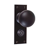 Holkham Door Knob, Bristol Privacy Plate, Matt Black