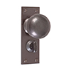 Holkham Door Knob, Bristol Privacy Plate, Polished