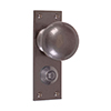 Holkham Door Knob, Bristol Privacy Plate, Polished